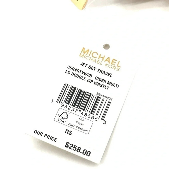 Michael Kors Large Double Zip Wallet Wristlet Cider Multi - Picture 8 of 8